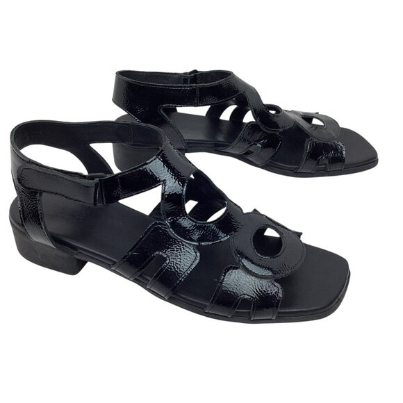Arche Milyki Patent Leather Womens 41 Slingback Open Toe Sandals Black - Picture 11 of 11
